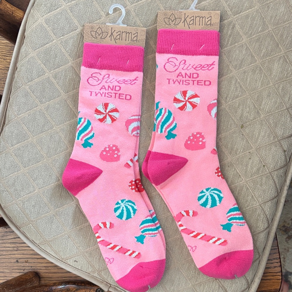 Karma Pink Candy Pattern Socks